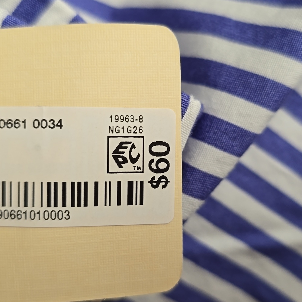 St. John's Bay Blue and White Striped Midi Skirt - Picture 6 of 13